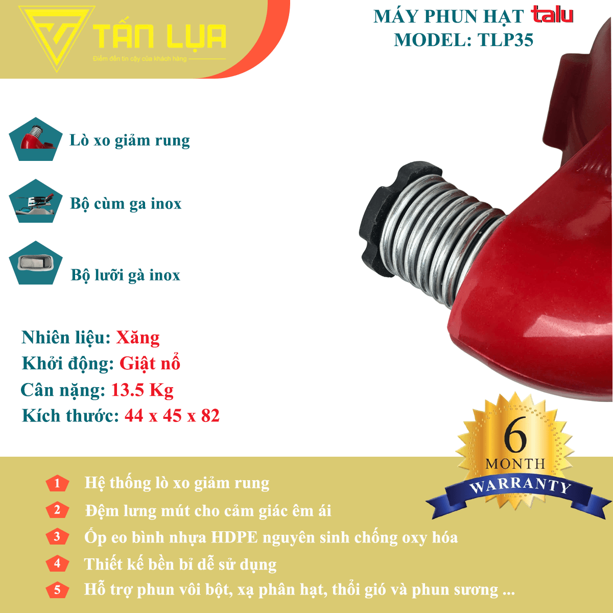 Máy phun xạ hạt Talu TLP35 chính hãng dung tích 26L 4 thì - Góc nhìn 9