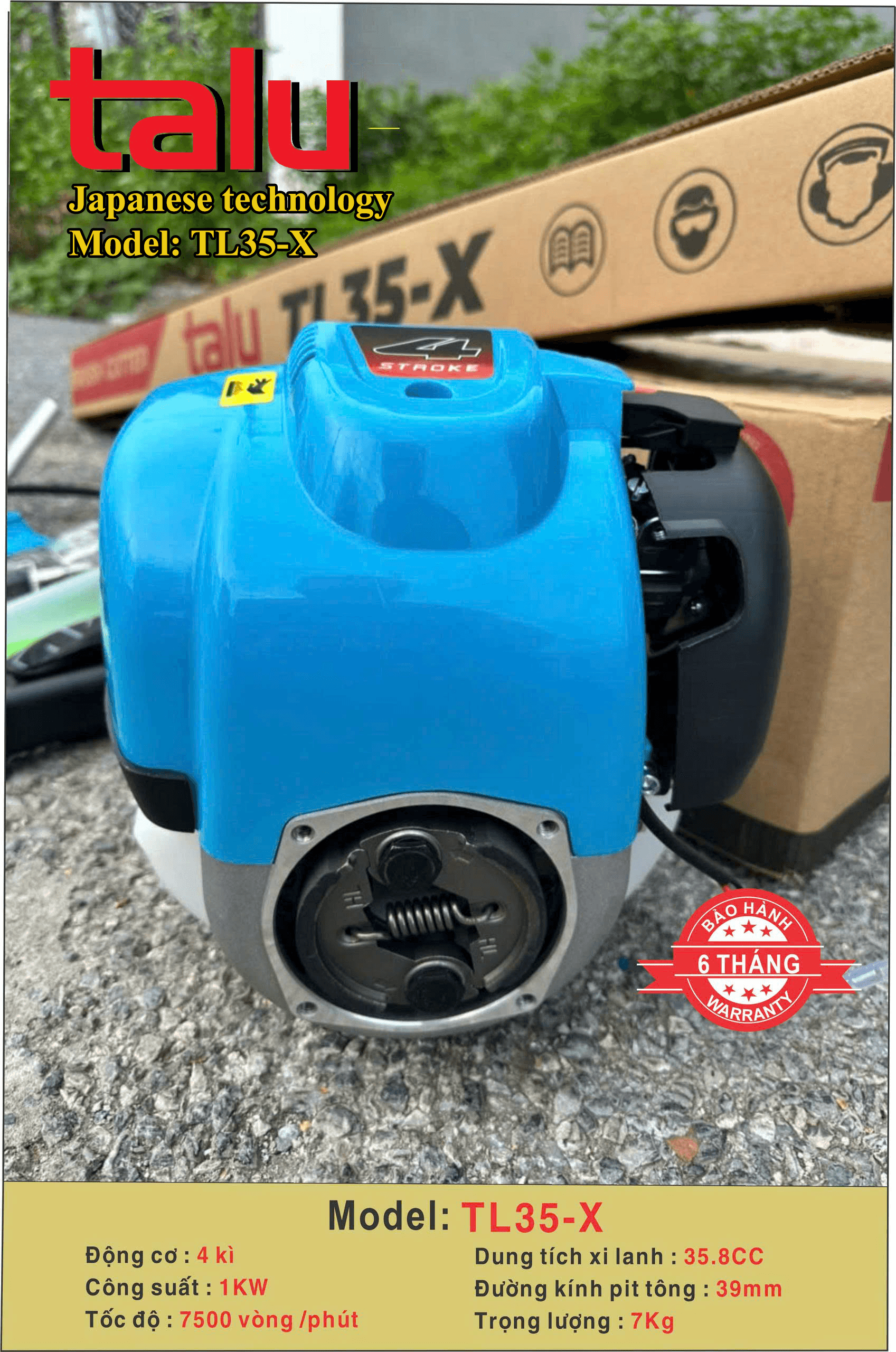 Máy cắt cỏ TL35X 4 thì xăng riêng nhớt riêng - Góc nhìn 5